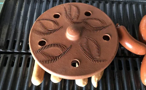 Vista 5 de Plato ponderado de terracota para rollo de hojas de uva, Dolma Dolmades, Tolma Warak Enab, paquete de 2, herramienta perfecta para platos rellenos.