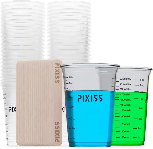 Vasos desechables para mezcla de resina epoxi con medidas (paquete de 20) Pixiss Vasos para mezcla de resina epoxi, recipientes de mezcla de epoxi,