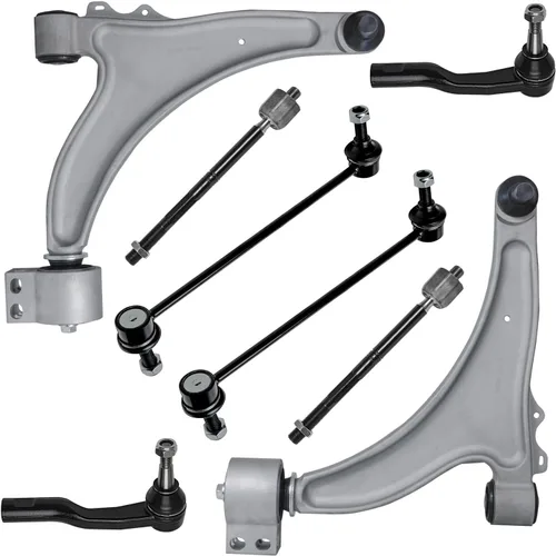 Vista 339 de Detroit Axle - Kit de ocho piezas - brazos de control de suspensión inferior delantero y trasero con juntas de bolas, extremos de barras