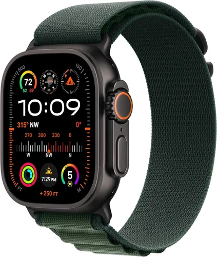 Vista 12 de Apple Watch Ultra 2 [GPS + Celular 49mm] - Caja de titanio negro con correa negra Trail Loop, S/M (Renovado)
