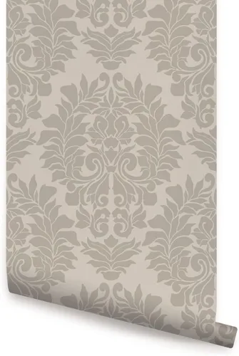Vista 9 de Simple Shapes Papel tapiz clásico de damasco, despegar y pegar (hoja individual de 2 x 5 pies, rosa rubor)