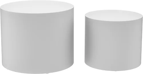 Vista 11 de Juego de 2 mesas de centro anidadas, mesa redonda negra moderna circular de madera para espacios pequeños, sala de estar, dormitorio, mesa auxiliar