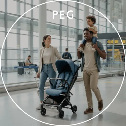 Vista 8 de Peg Perego Volo, Cochecito de viaje ultraligero compatible con equipaje de mano, con características ajustables y asiento reclinable - Diseñado