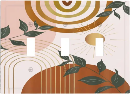 Vista 60 de Cubiertas de Enchufe Dúplex de 1 Gang con Hojas Florales de Eucalipto Azul en Acuarela, Placa Frontal Decorativa para Interruptor de Luz, Placa