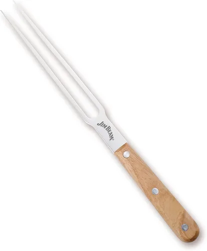 Vista 4 de Jim Beam Juego de tallado de 3 piezas, incluye cuchillo y tenedor de acero inoxidable con asas de madera y tabla de tallar de madera, marrón
