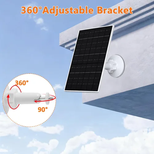Vista 5 de Zivif Panel solar de 7 W compatible con EufyCam, cargador solar con puerto USB-C y micro USB para cámara de batería recargable de 5 V, impermeable