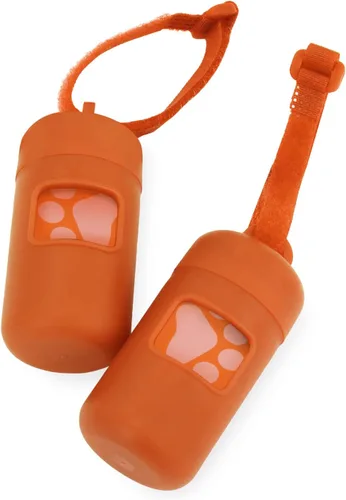 Vista 24 de Best Pet Supplies Paquete de 2 soportes para bolsas de excrementos de perro, con clip de correa, bolsa dispensadora de malla reutilizable