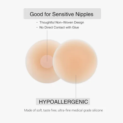 Vista 5 de VOCH GALA 5 pares de cubiertas de pezón para mujer, reutilizables, adhesivos de silicona para pezones, pétalos de pasties