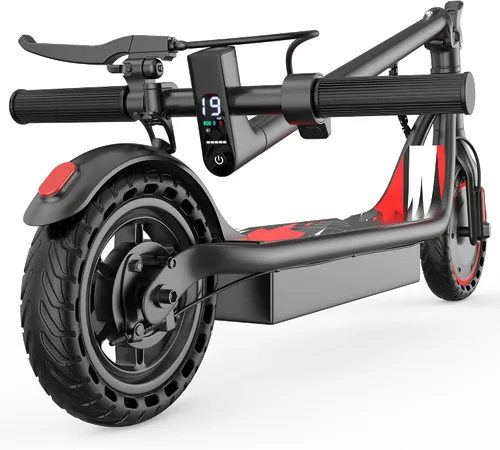 Vista 17 de Scooter eléctrico adulto 19Mph/22Mph E-Scooter ligero de largo alcance Rojo