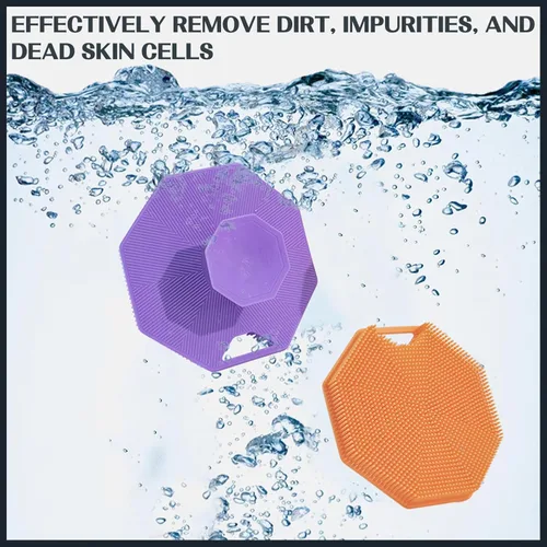 Vista 5 de MIELIKKI Exfoliante corporal de silicona, limpiador corporal multifuncional, limpiador de ducha suave, cepillo de limpieza facial de silicona