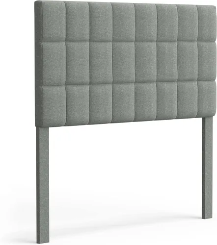 Vista 51 de Glenwillow Home Varia - Cabecera tapizada con paneles de 20 pulgadas de alto, acolchado cuadrado de 3 filas, tamaño King, color gris claro