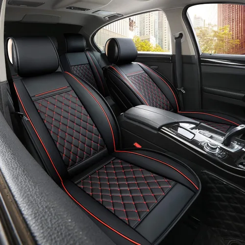 Vista 12 de INCH EMPIRE - Funda para asiento de automóvil, resistente al agua, de cuero sintético, para asientos delanteros y traseros, ajuste universal