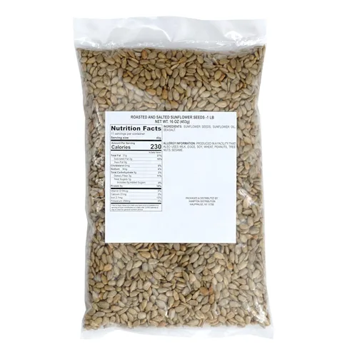 Vista 2 de Semillas de girasol tostadas y saladas, bolsa de 1 libra, semillas de girasol sin cáscara, bolsa a granel de 16 onzas