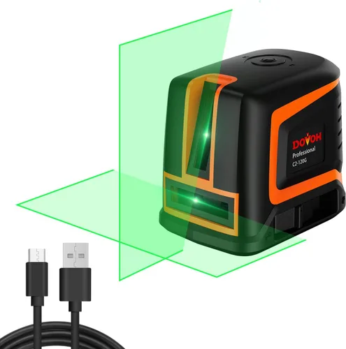 Vista 9 de DOVOH Nivel láser de punto con trípode: Nivel láser de punto 360 autonivelante DIY verde recargable, nivel de entrada, PV-360G-KIT