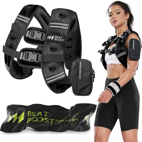 Vista 10 de BeatBoost Weighted Vest Woman 5 12 15 20 25 30 lb Weight Vest with Ironsand for Walking Strength Training Running Workout