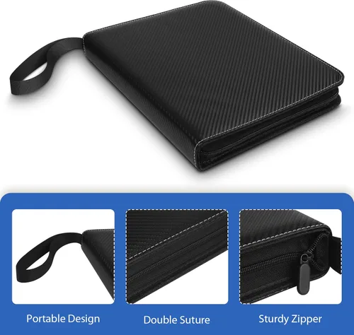 Vista 4 de Carpeta de tarjetas para 900 tarjetas, 9 bolsillos, carpeta de 50 páginas, carpeta de colección de tarjetas, carpeta de colección de tarjetas