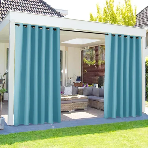 Vista 49 de NICETOWN Cortinas para Exteriores para Patio Impermeables de 84 pulgadas de Largo 2 Paneles, Cortinas de Privacidad para Exteriores con Aislamiento