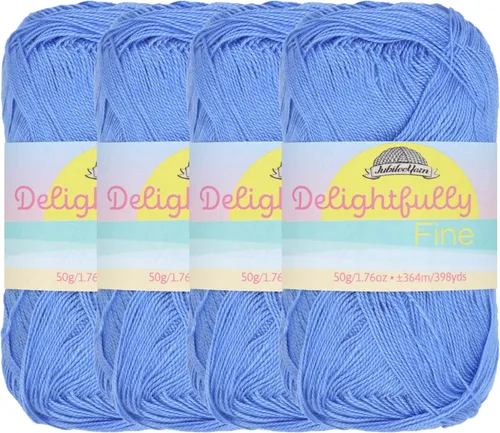 Vista 42 de JubileeYarn - Ovillo de hilo deliciosamente fino, 1.76 oz/madeja de rayón de bambú, color rosa polvo, 4 madejas