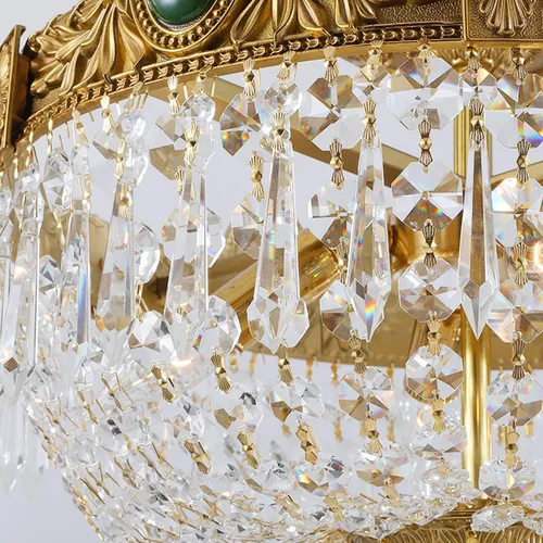 Vista 5 de Ceiling Light, French All-Copper Crystal Ceiling Light, Retro Living Room Dining Room Light, European Warm and Romantic Bedroom Light,for Bedroom