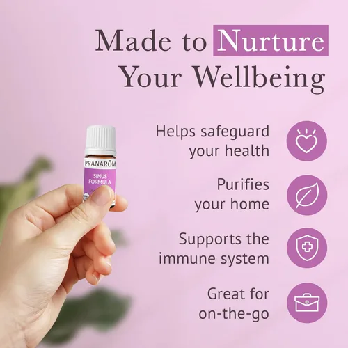 Vista 5 de Pranarom - Mezcla de aceites esenciales de fórmula sinusal (0.2 onzas líquidas) - Aceite de oliva, eucaliptos, menta, romero, incienso y tomillo