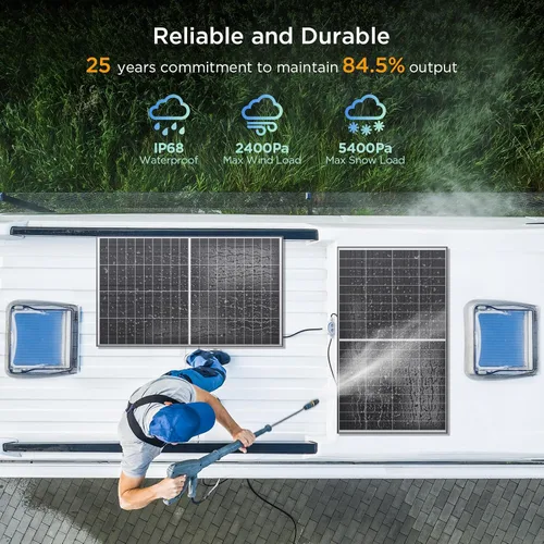 Vista 5 de Panel solar bifacial tipo N 16BB 200W, panel solar de 200 vatios para sistemas de batería de 12 V, 25.6% de alta eficiencia, diseño paralelo