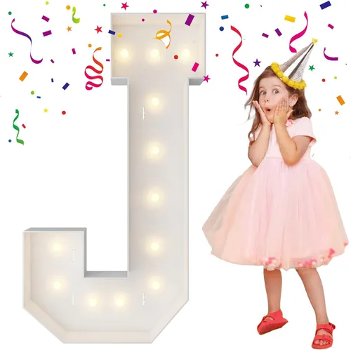 Vista 56 de Letras iluminadas de marquesina de 4 pies, letras grandes de marquesina, marco de globo de mosaico, letras grandes para decoración de compromiso