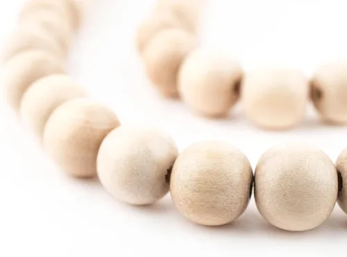 Vista 19 de TheBeadChest: cuentas de madera redondas naturales de 0.315 pulgadas, cuentas de madera sueltas espaciadoras para fabricar joyas, 4 tamaños
