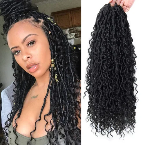 Vista 42 de Goddess Locs - Rastas de cabello corto rizado bohemio sintético de 10 pulgadas, paquete de 8 paquetes de trenzas de ganchillo preenrolladas