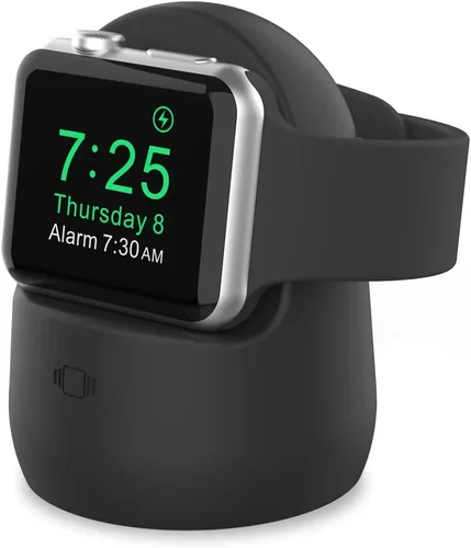 Soporte de carga de silicona AhaStyle para iWatch compatible con Apple Watch Ultra 3, Ultra 2, Ultra, SE3, SE2, SE, Series 11 10 9 8 7 6 5 4 3 2 1