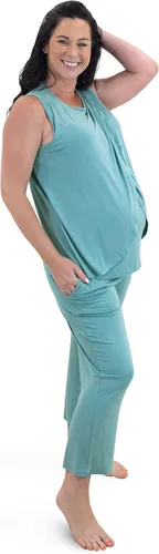 Vista 3 de Kindred Bravely - Pijamas con dobladillo de tulipán de maternidad y lactancia Conjunto de pijama de enfermería
