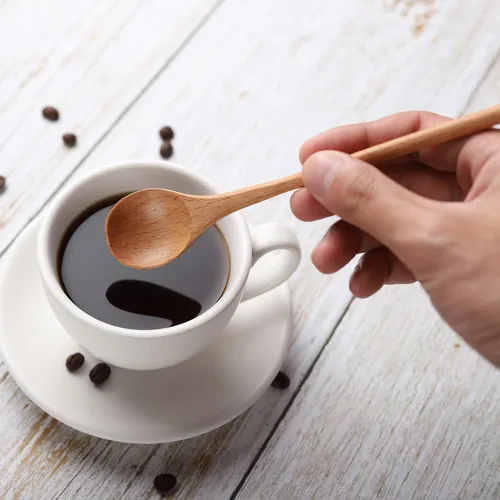 Vista 7 de 2 palitos de miel de 6 pulgadas, 2 cucharas agitadoras de café de mango largo de 7.87 pulgadas, cucharas agitadoras de madera de haya, cucharas