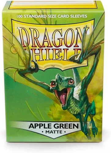 Vista 3 de Paquete de 5 fundas para tarjetas Dragon Shield de tamaño estándar verde manzana mate, paquete de 100