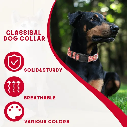 Vista 4 de Seyezo Collar de Navidad para perro con bonito patrón colorido, bonito collar transpirable para cachorros para niños y niñas con hebilla