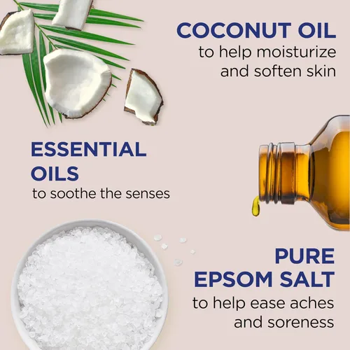 Vista 3 de Dr. Teal - Sal pura de Epsom remojada, nutre y protege con aceite de coco, 3 libras (el embalaje puede variar)