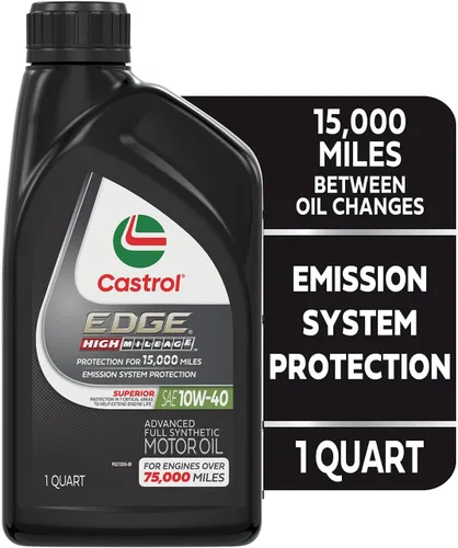 Vista 2 de Castrol EDGE High Mileage 10W-40 Aceite de motor sintético avanzado completo, 1 cuarto de galón