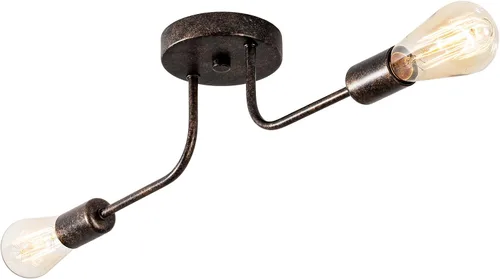 Vista 16 de Lámpara de techo industrial semi empotrada con 3 luces de techo con ramas de metal ajustables, soporte E26, pintado en negro, para cocina, sala