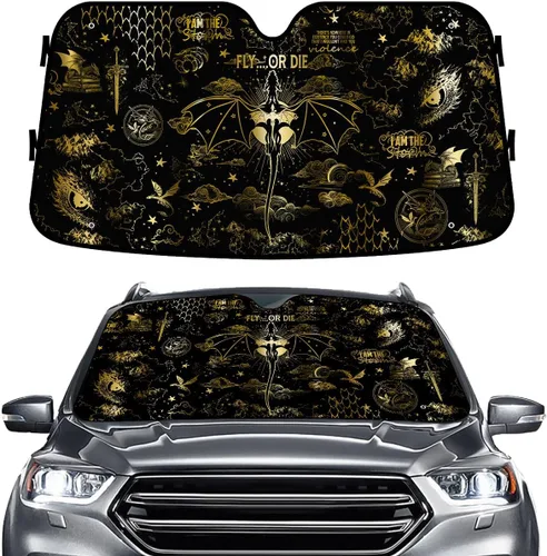 Vista 9 de GENANY Eagle - Parasol para parabrisas de automóvil, SUV, camión (55 x 30 pulgadas), parasol patriótico para parabrisas, protectores para ventanas