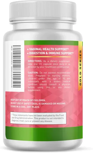 Vista 3 de Built by Nature Probiótico para mujeres 60 mil millones de UFC – 20 cepas + prebióticos – Apoyo vaginal y digestivo – Cápsulas de liberación