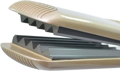 Vista 2 de Crimpadora de pelo profesional de 1.5 pulgadas de placa de crimpadora herramienta de pelo rizador de corrugación de titanio plancha plana de titanio