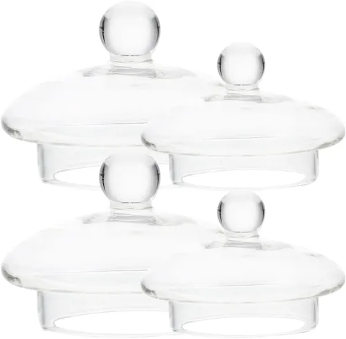Angoily Tetera de vidrio para tetera, 4 piezas, tapa de tetera de repuesto, tapas de coladores de té, tapas sueltas para tetera de té, cubierta de