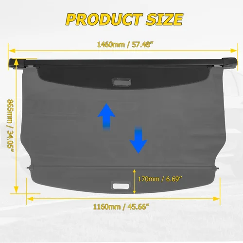 Vista 3 de AUXMART Cubierta de Carga Retráctil para Jeep Grand Cherokee Completamente Nuevo 2022-2025 (2 Filas; WL) 4XE Cubierta de Sombra de Seguridad