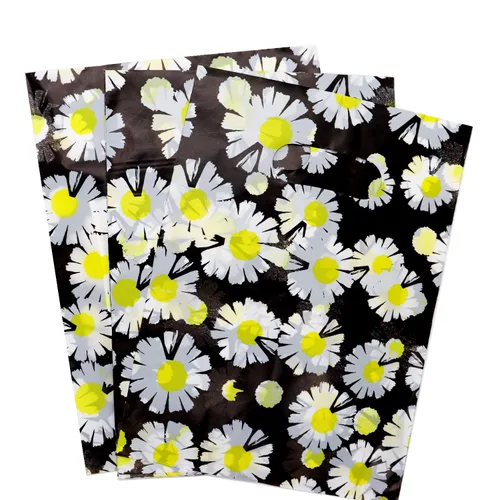 Vista 28 de Joyhey 100 unidades de 7.8" x 9.8" bolsas de plástico para mercancía, bolsas de compras y venta al por menor para boutique con asas troqueladas