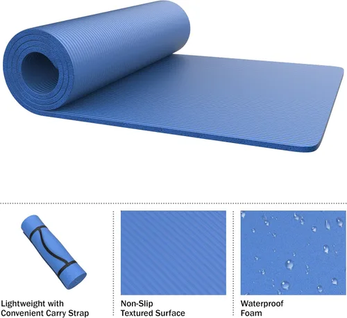 Vista 4 de Foam Sleeping Pad - Lightweight 1-Inch Mat for Camping, Cots, Tents, Backpacking, and Yoga - Non-Slip and Waterproof with Handle by Wakeman