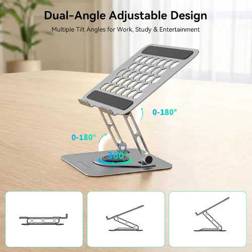 Vista 5 de Yottamaster Soporte ajustable para laptop, soporte de escritorio de Gris