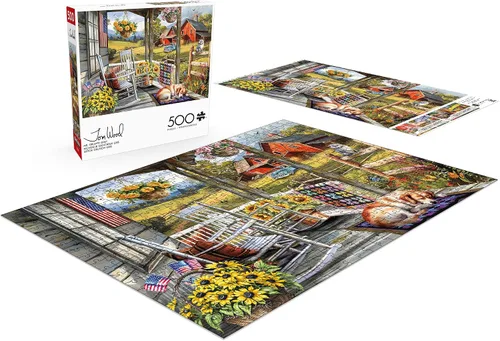 Vista 4 de Buffalo Games - Tom Wood - Mr. Grumpy Grey - Rompecabezas de 500 piezas para adultos - Rompecabezas desafiante perfecto para noches de juegos - El