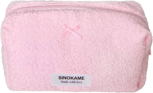 Vista 15 de SINOKAME Lindas bolsas de maquillaje de coqueta floral, Frutos de flores beige, Lindo y estético