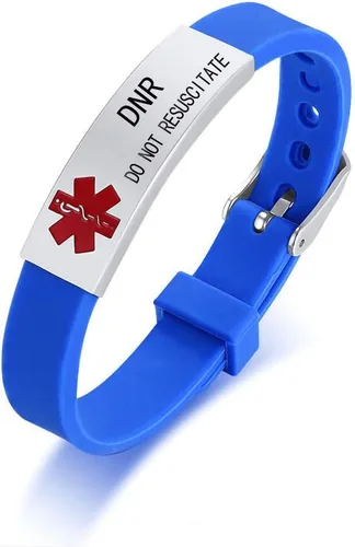 Vista 11 de Pulsera de identificación de alerta médica personalizada HEABY con grabado personalizado, pulsera de silicona ajustable, regalo personalizado
