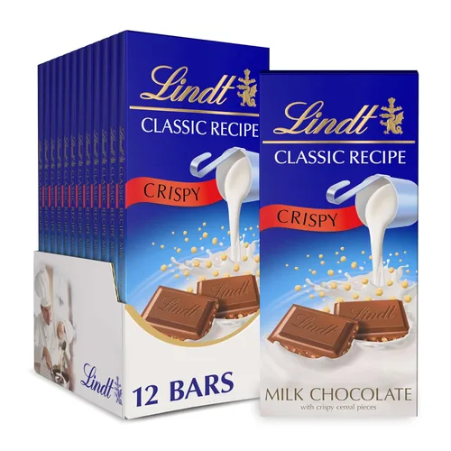Vista 14 de Lindt CLASSIC RECIPE - Barra de caramelo de chocolate blanco con galletas y crema, caramelo de chocolate blanco con piezas de galletas de chocolate
