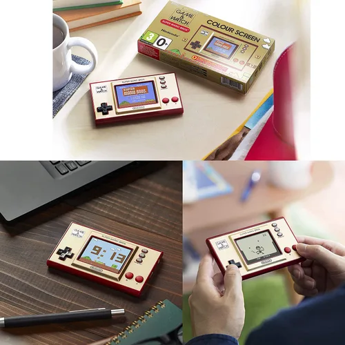 Vista 4 de Nintendo Super Mario Bros Game and Watch Handheld Game System Bundled with PremGear Carrying Case GameWatch Skin Voucher 6ft USB Charging Cable