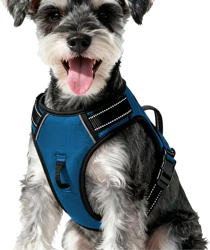 Vista 105 de Arnés para perro sin tirones, chaleco reflectante ajustable y acolchado para mascotas con asa de fácil control, fácil de llevar con nudo elegante